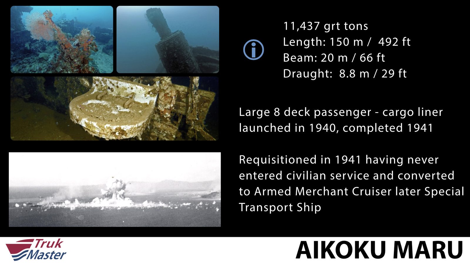 Photo overview with dive data — Aikoku Maru