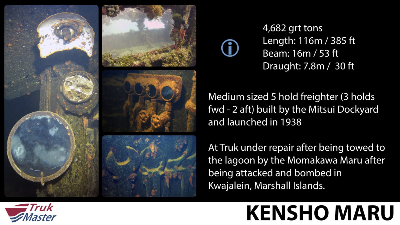 Photo overview with dive data — Kensho Maru