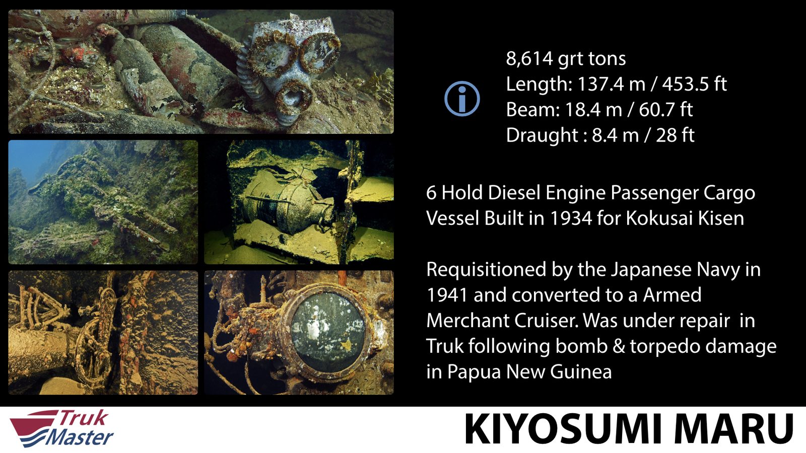 Photo overview with dive data — Kiyosumi Maru